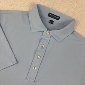 PETER MILLAR Mens Crown Crafted Performance Polo Shirt Medium Blue Tailored Fit